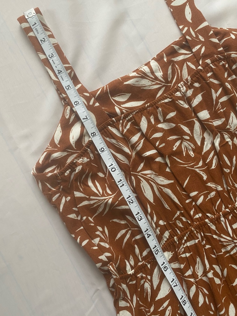 Monteau Rust Leaf-Print Wide-Leg Belted Jumpsuit - Picture 11 of 16